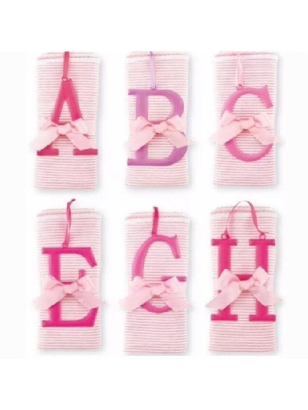 MUD PIE Infant Baby Receiving Blanket Initial monogram tin hanger Pink NWT gift